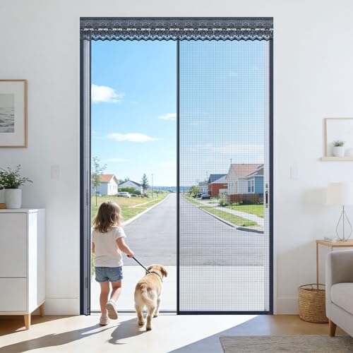 Fillis Retractable Screen Door 48×80 – Magnetic Slide Track for Wide Entries – image 2