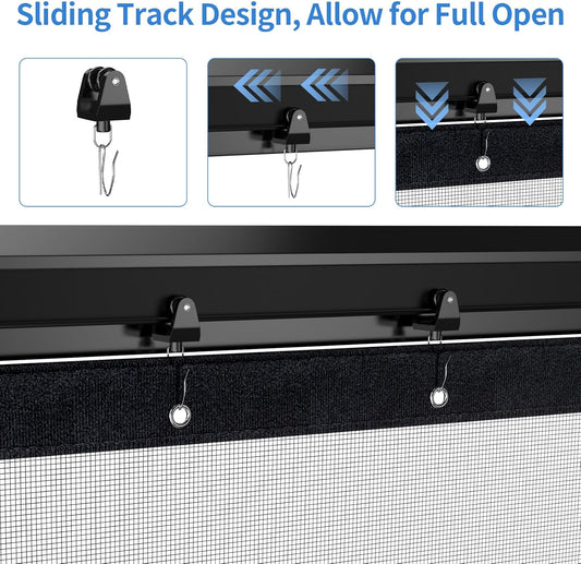 Fillis Retractable Screen Door – Magnetic Slide Track (60×80 & 72×80, French & Patio Doors)