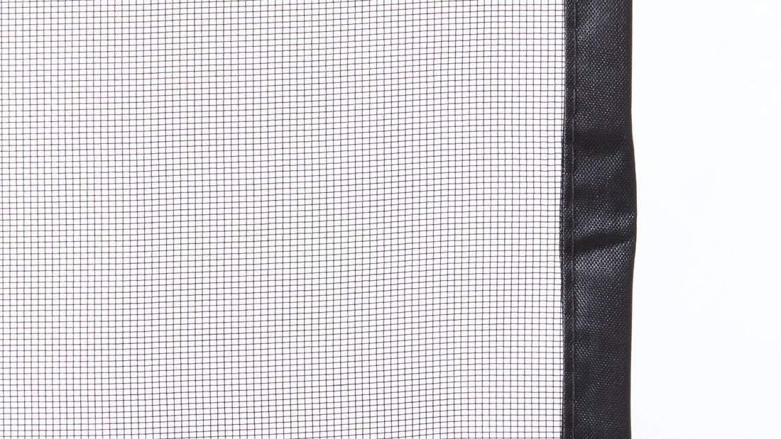 Close-up macro of a fine 0.5mm magnetic screen door mesh weave