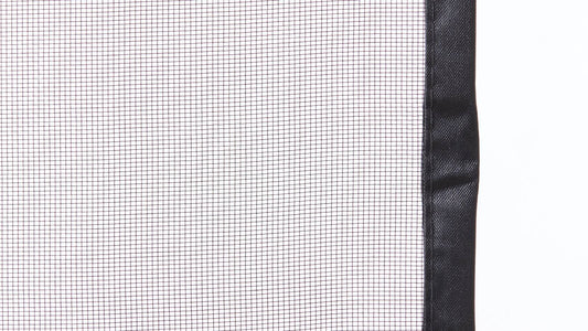 Close-up macro of a fine 0.5mm magnetic screen door mesh weave