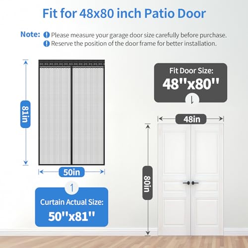 Fillis Retractable Screen Door 48×80 – Magnetic Slide Track for Wide Entries