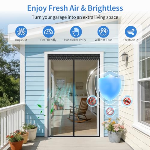 Fillis Retractable Screen Door 48×80 – Magnetic Slide Track for Wide Entries