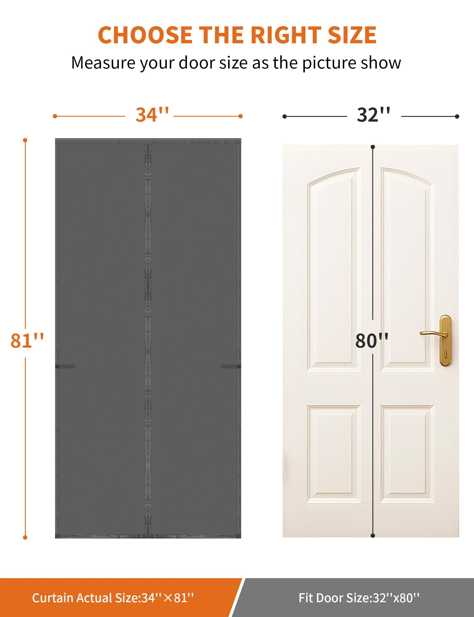 Fillis™ Magnetic Thermal Insulated Door Curtain - Draft Stopper (32x80 Inch)