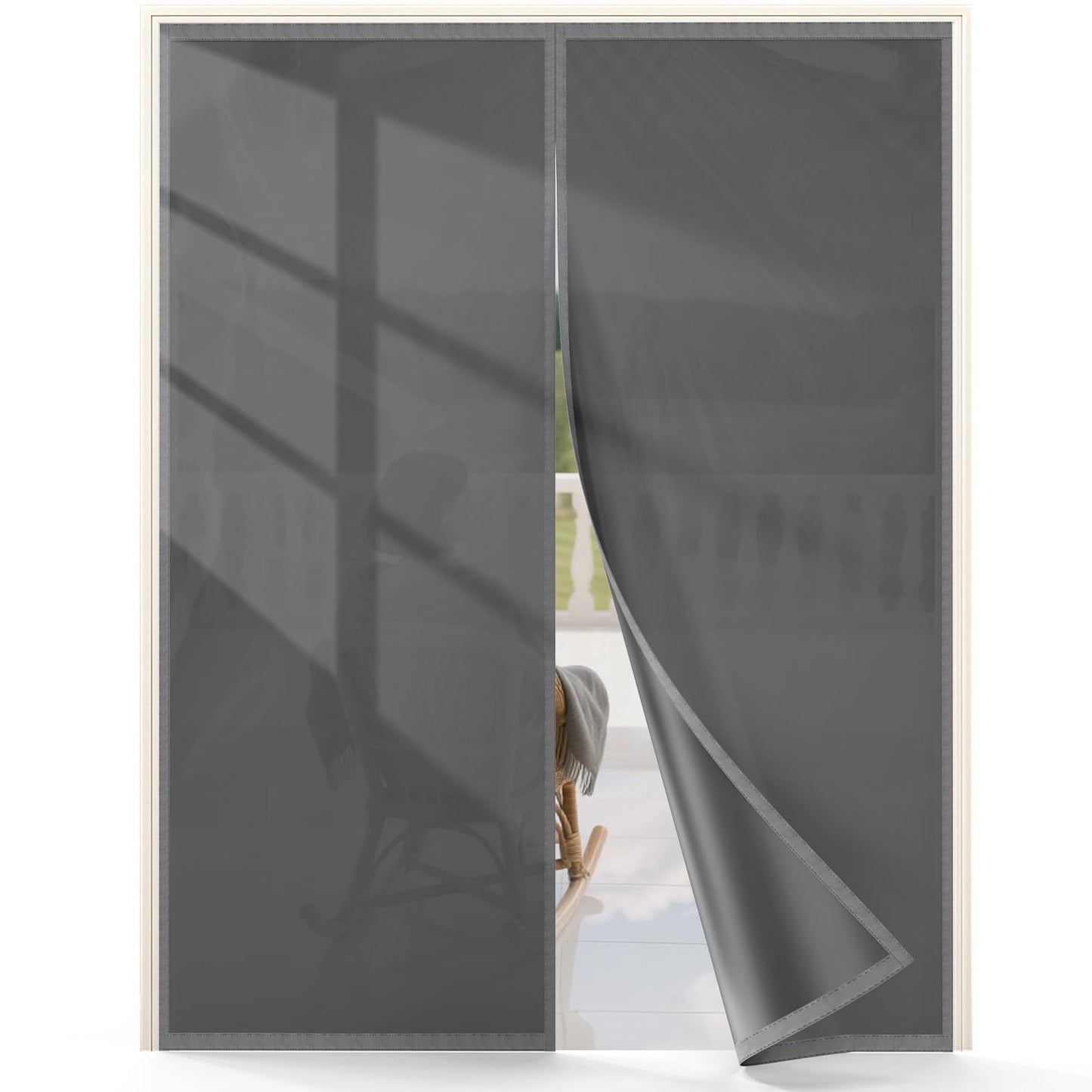 Fillis Thermal Door Curtain 32×80 – Insulated Blackout Draft Stopper, Magnetic Close