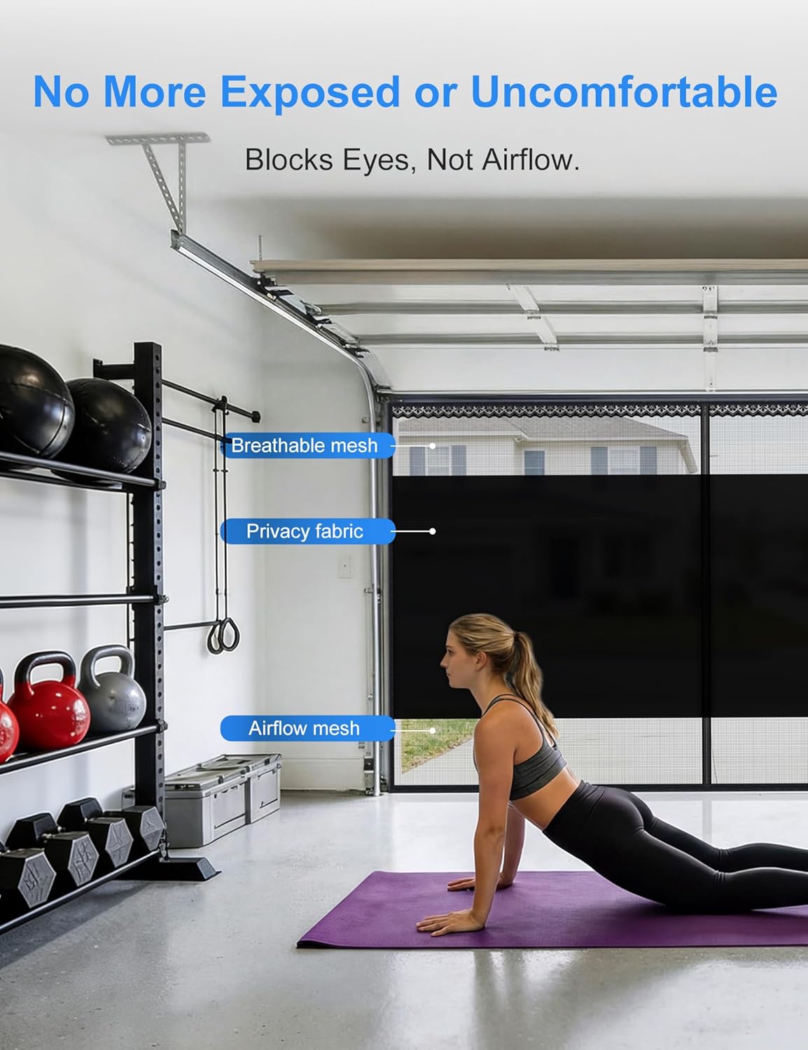 Fillis Garage Door Screen – Blackout Privacy Panel, Scratch-Resistant PET Mesh