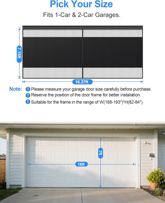 Fillis Garage Door Screen – Blackout Privacy Panel, Scratch-Resistant PET Mesh