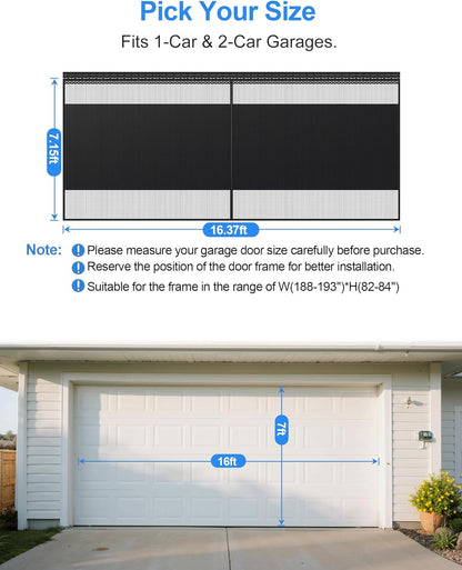 Fillis Garage Door Screen – Blackout Privacy Panel, Scratch-Resistant PET Mesh