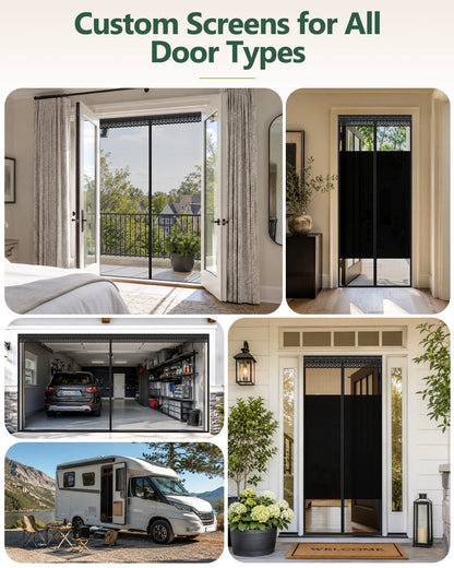 Custom Size Magnetic Screen Door — Made to Order