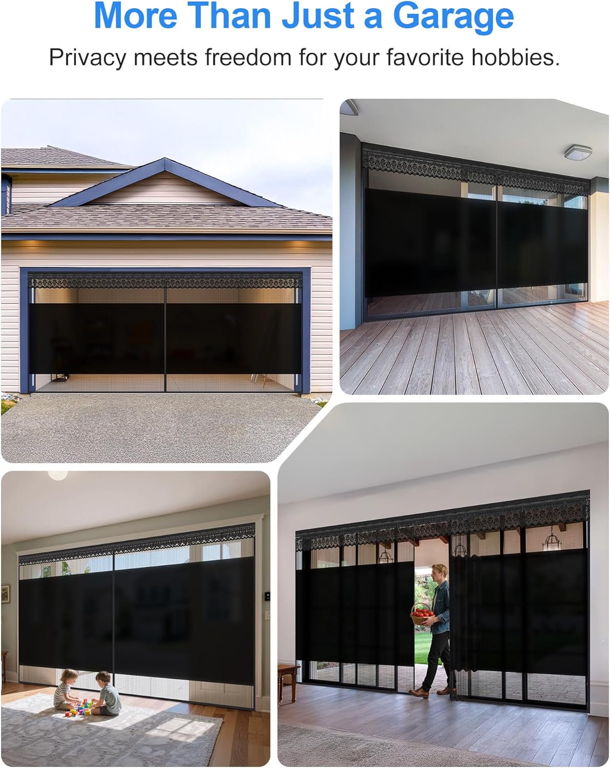 Fillis Garage Door Screen – Blackout Privacy Panel, Scratch-Resistant PET Mesh