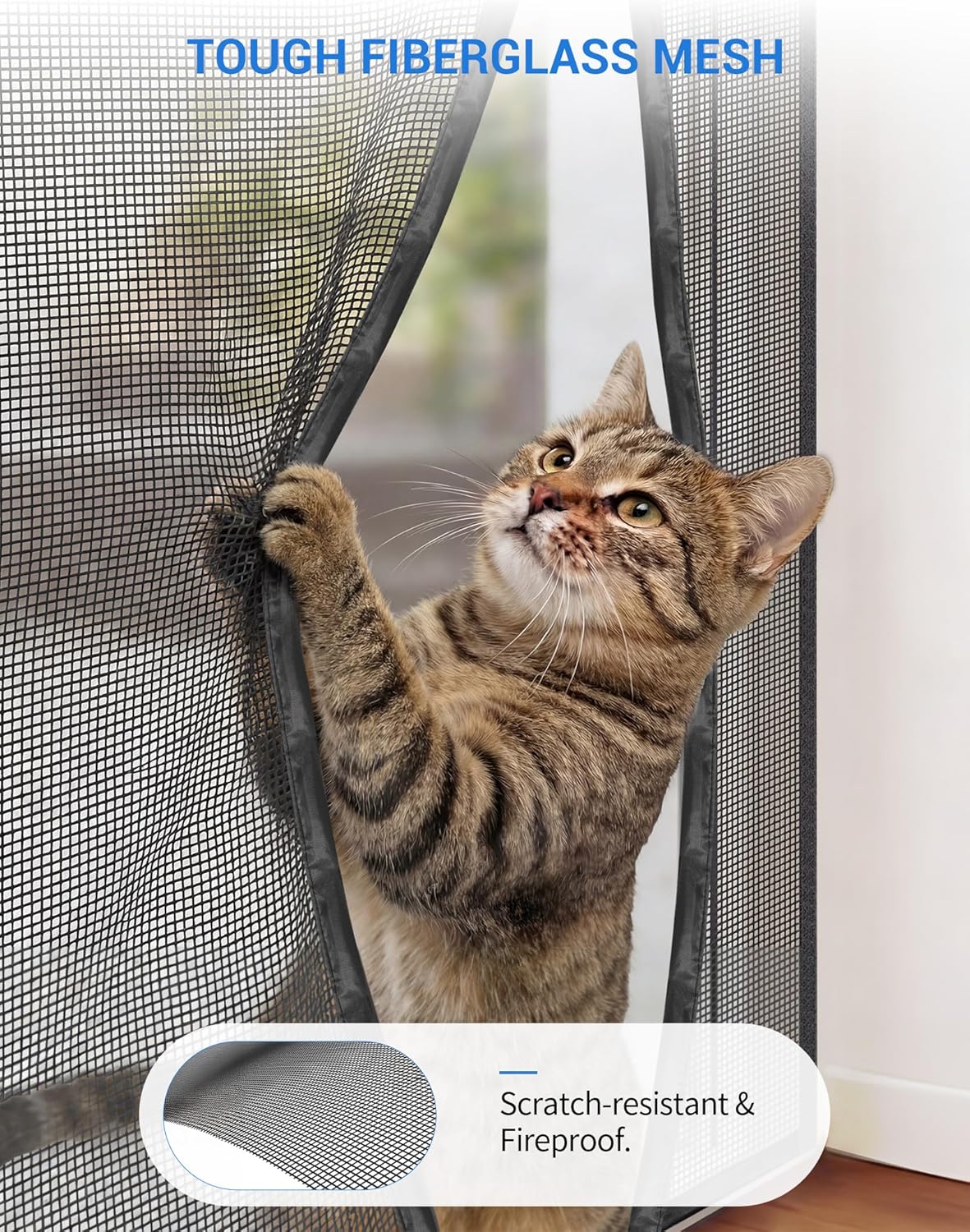 Fillis Magnetic Screen Door 72×80 – Reversible Side-Opening Mesh for Double & French Doors