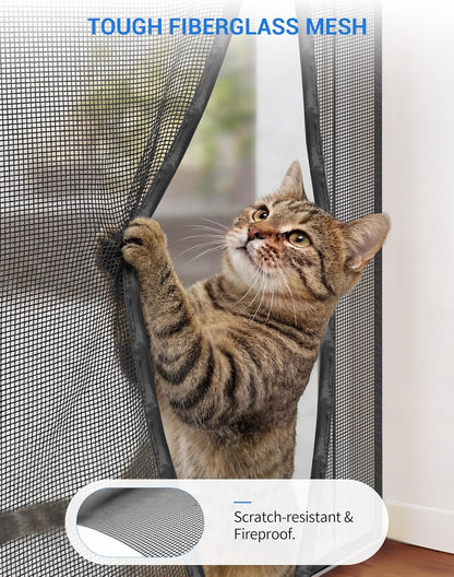 Fillis Magnetic Screen Door 72×80 – Reversible Side-Opening Mesh for Double & French Doors