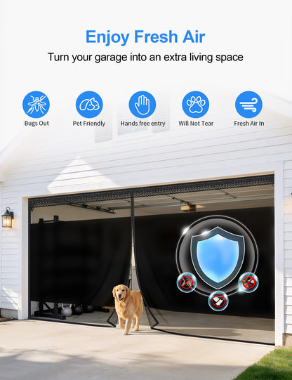Garage screen for fresh air and everyday access