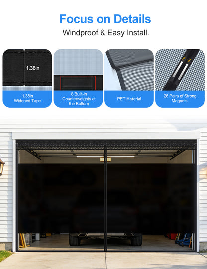 Garage privacy screen construction and fastening details